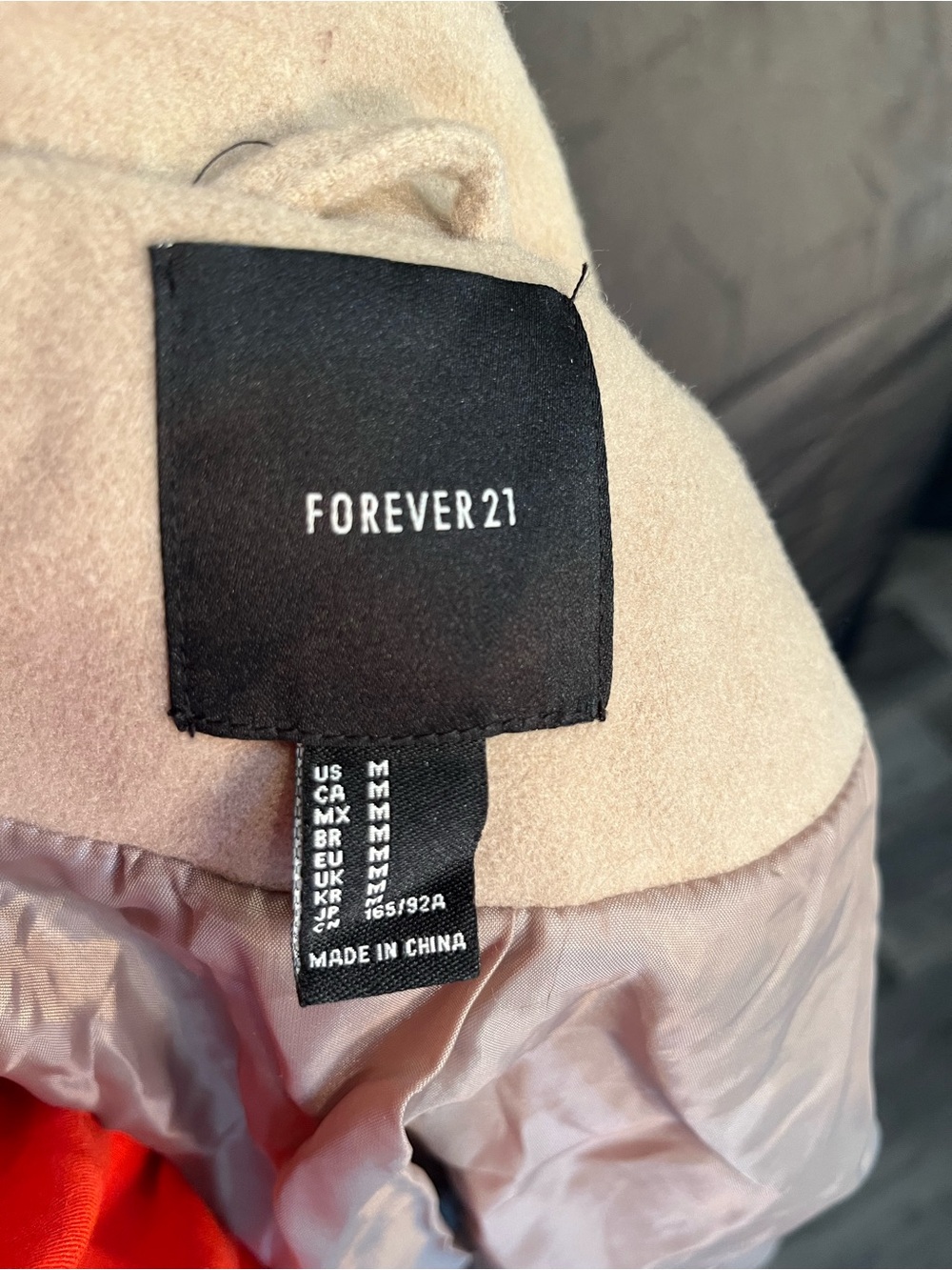 Forever 21 Light Beige Double Breasted Pea Coat - Picture 5 of 5